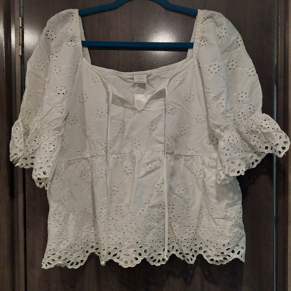 Patrons of Peace White Eyelet Blouse